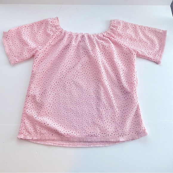 LILLY PULITZER Lillette Top In Paradise Tint Eyelet Crinkle Chiffon XS - Picture 9 of 13